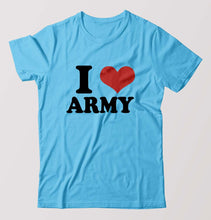 Load image into Gallery viewer, I LOVE ARMY T-Shirt for Men-Light Blue-Ektarfa.online
