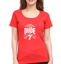 Load image into Gallery viewer, 7th Happy Birthday T-Shirt for Women-Red-Ektarfa.online
