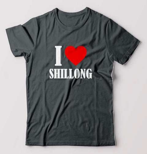 i love shillong T-Shirt for Men-Steel grey-Ektarfa.online