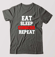 Load image into Gallery viewer, eat sleep conquer repeat T-Shirt for Men-Charcoal-Ektarfa.online
