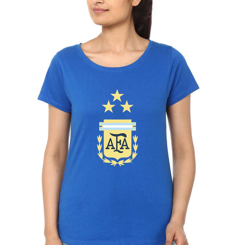 Argentina Football T-Shirt for Women-Royal Blue-Ektarfa.online