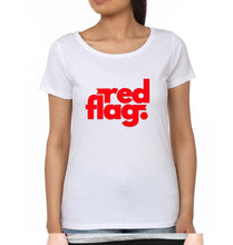 Load image into Gallery viewer, Red Flag T-Shirt for Women-White-Ektarfa.online

