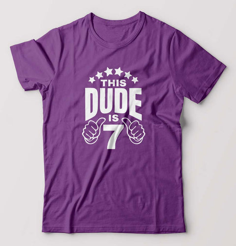 7th Happy Birthday T-Shirt for Men-Purple-Ektarfa.online