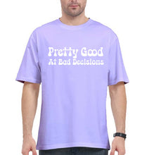 Load image into Gallery viewer, pretty good at bad decisions Oversized T-Shirt for Men-Lavender-Ektarfa.online
