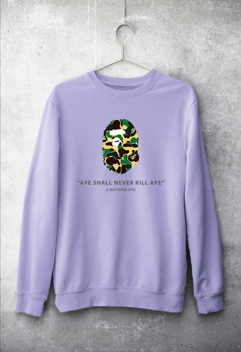 A Bathing Ape Unisex Sweatshirt for Men/Women-Lavender-Ektarfa.online