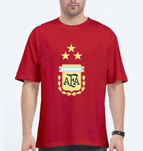 Load image into Gallery viewer, Argentina Football Oversized T-Shirt for Men-Red-Ektarfa.online
