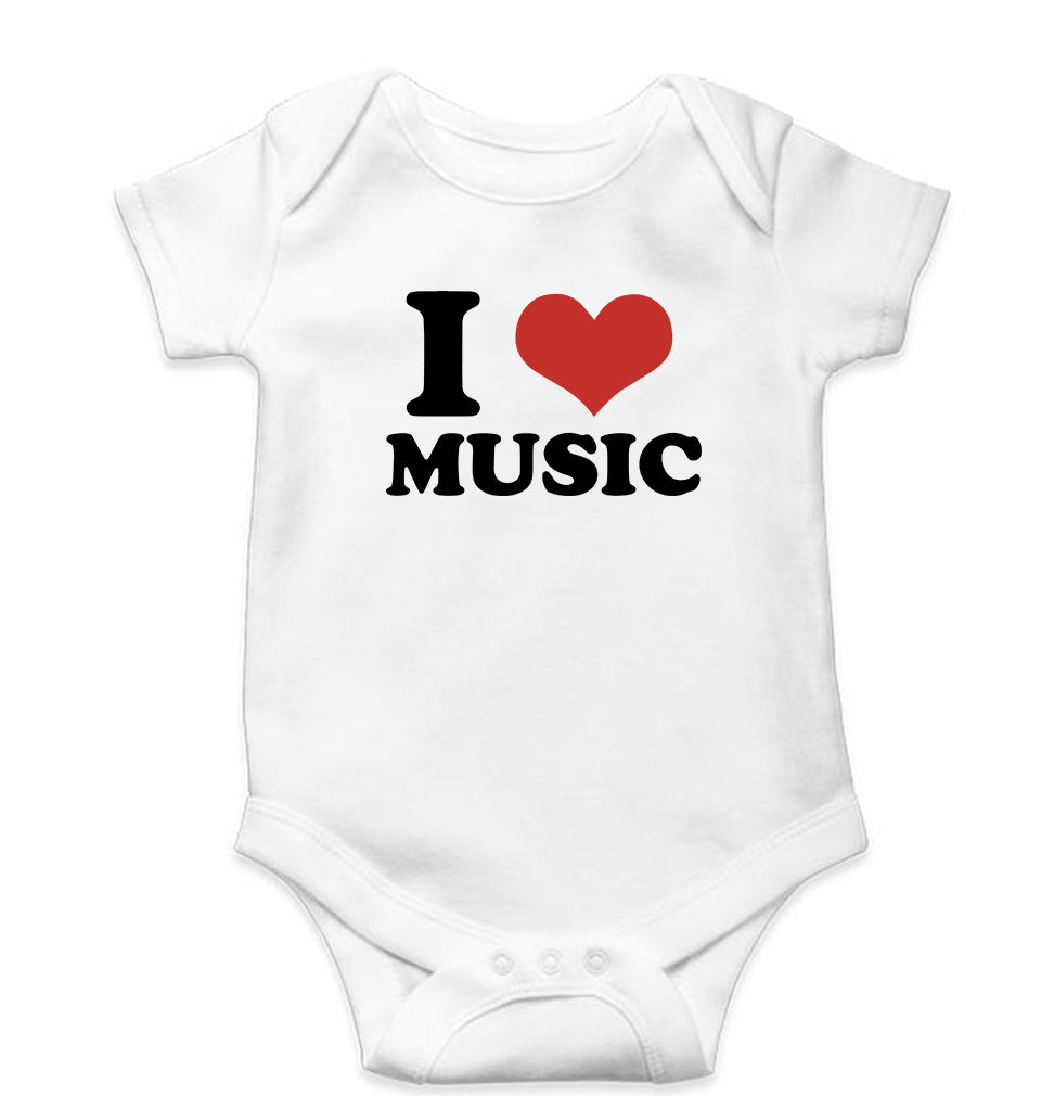 I LOVE MUSIC Romper For Baby Boy/Girl-White-Ektarfa.online