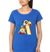 Load image into Gallery viewer, calvin hobbes T-Shirt for Women-Royal Blue-Ektarfa.online
