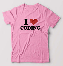 Load image into Gallery viewer, I LOVE CODING T-Shirt for Men-Light Baby Pink-Ektarfa.online
