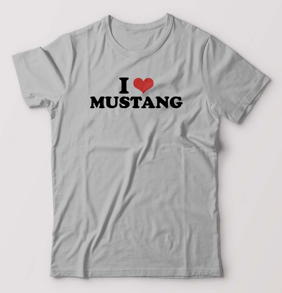 I LOVE MUSTANG T-Shirt for Men-Grey Melange-Ektarfa.online