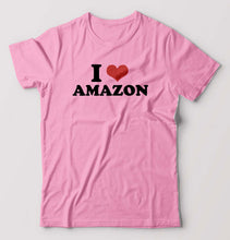 Load image into Gallery viewer, I LOVE AMAZON T-Shirt for Men-Light Baby Pink-Ektarfa.online

