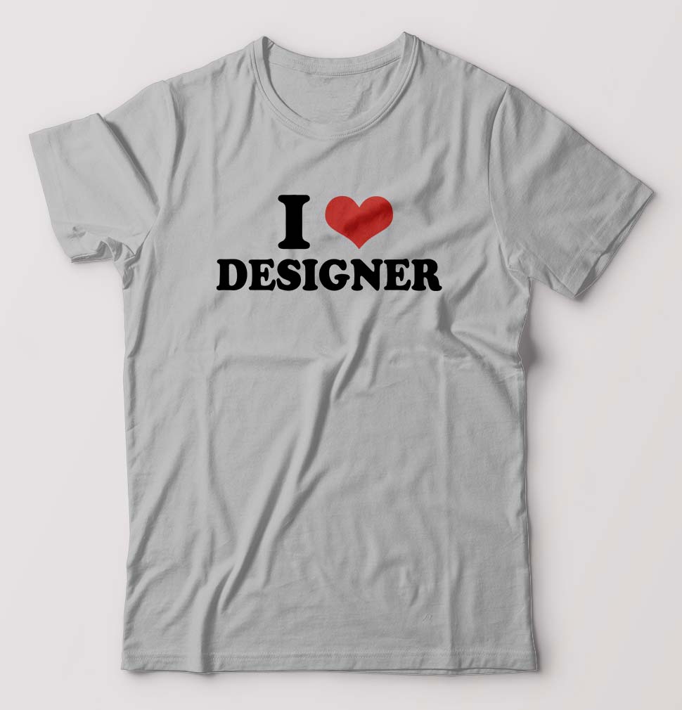 I LOVE DESIGNER T-Shirt for Men-Grey Melange-Ektarfa.online
