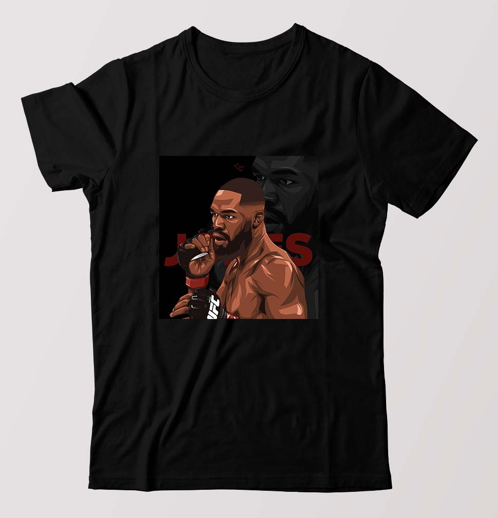 jon jones UFC T-Shirt for Men-Black-Ektarfa.online