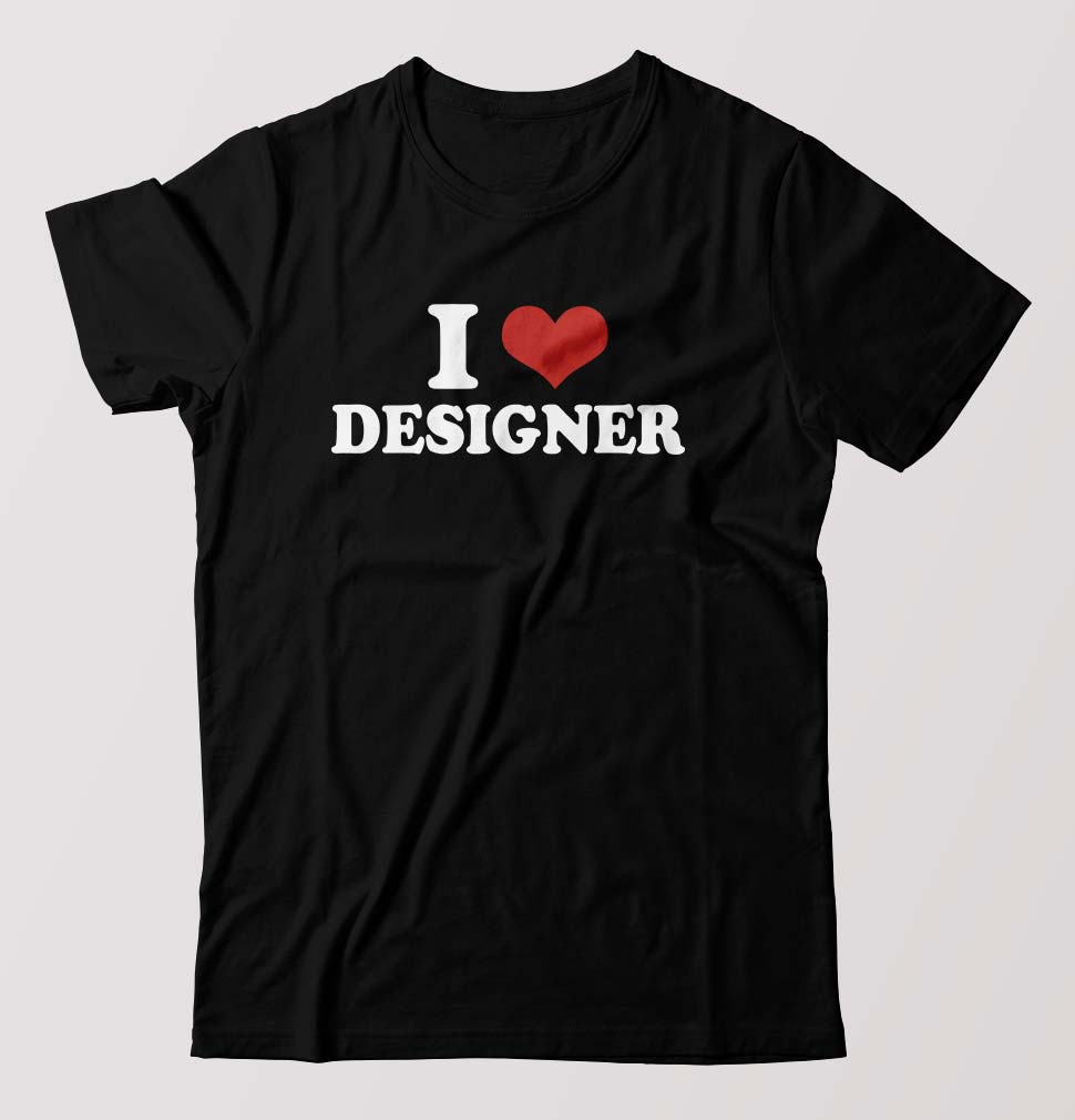 I LOVE DESIGNER T-Shirt for Men-Black-Ektarfa.online