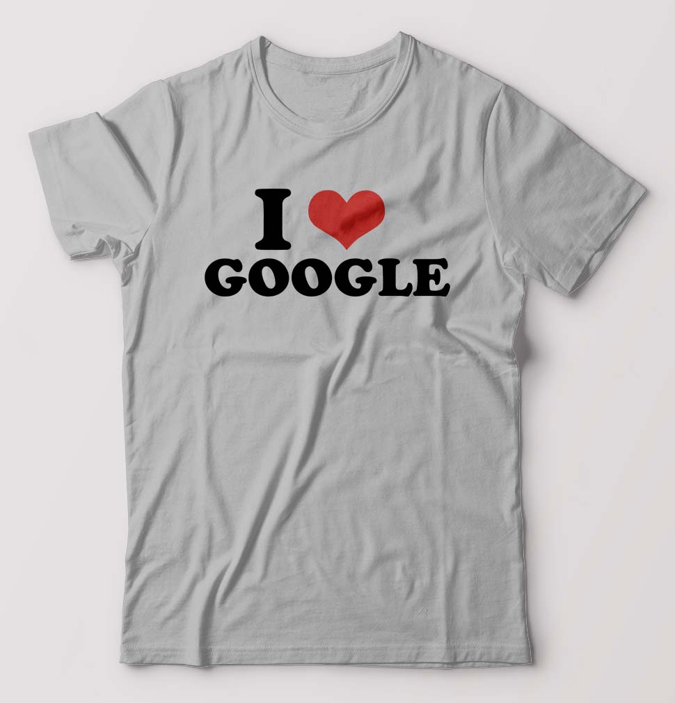 I LOVE GOOGLE T-Shirt for Men-Grey Melange-Ektarfa.online