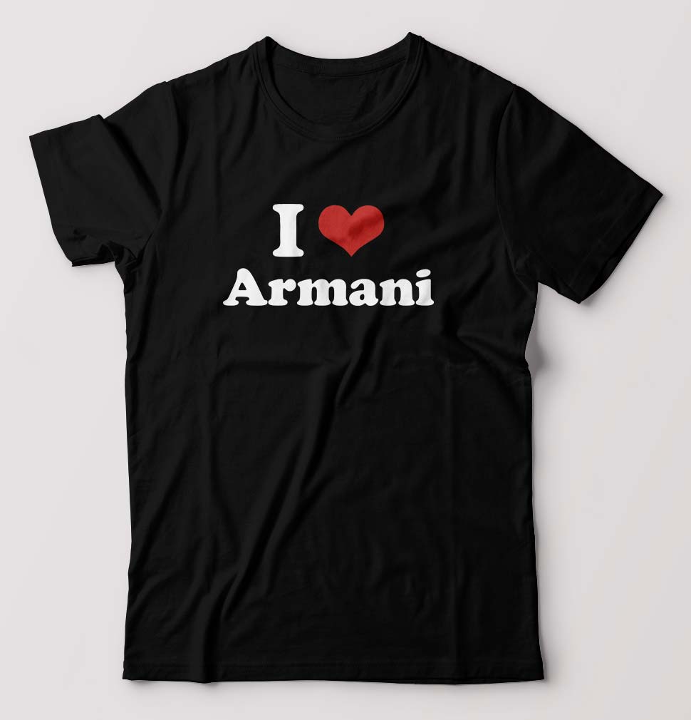 I Love Armani T-Shirt for Men-Black-Ektarfa.online