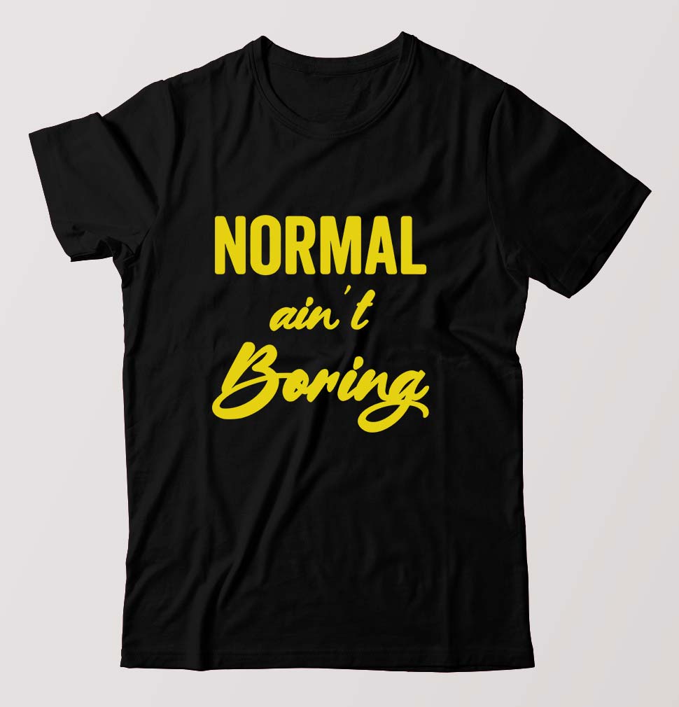 Normal Ain't Boring T-Shirt for Men-Black-Ektarfa.online