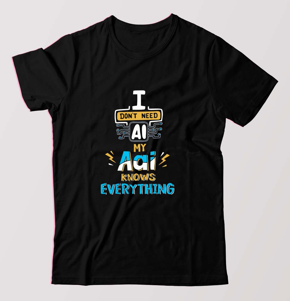 Artificial intelligence (AI) Aai T-Shirt for Men-Black-Ektarfa.online