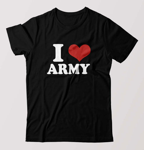 I Love Army T-Shirt for Men-Black-Ektarfa.online