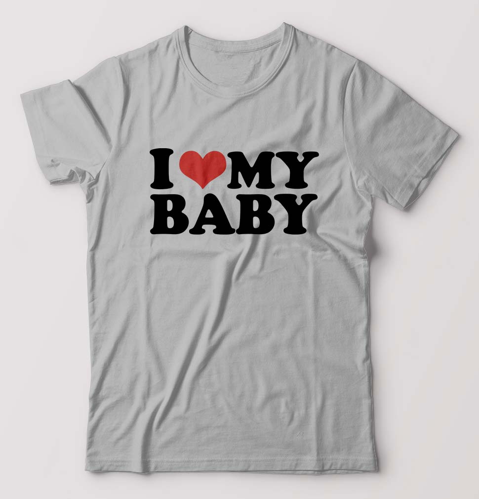 I LOVE MY BABY T-Shirt for Men-Grey Melange-Ektarfa.online