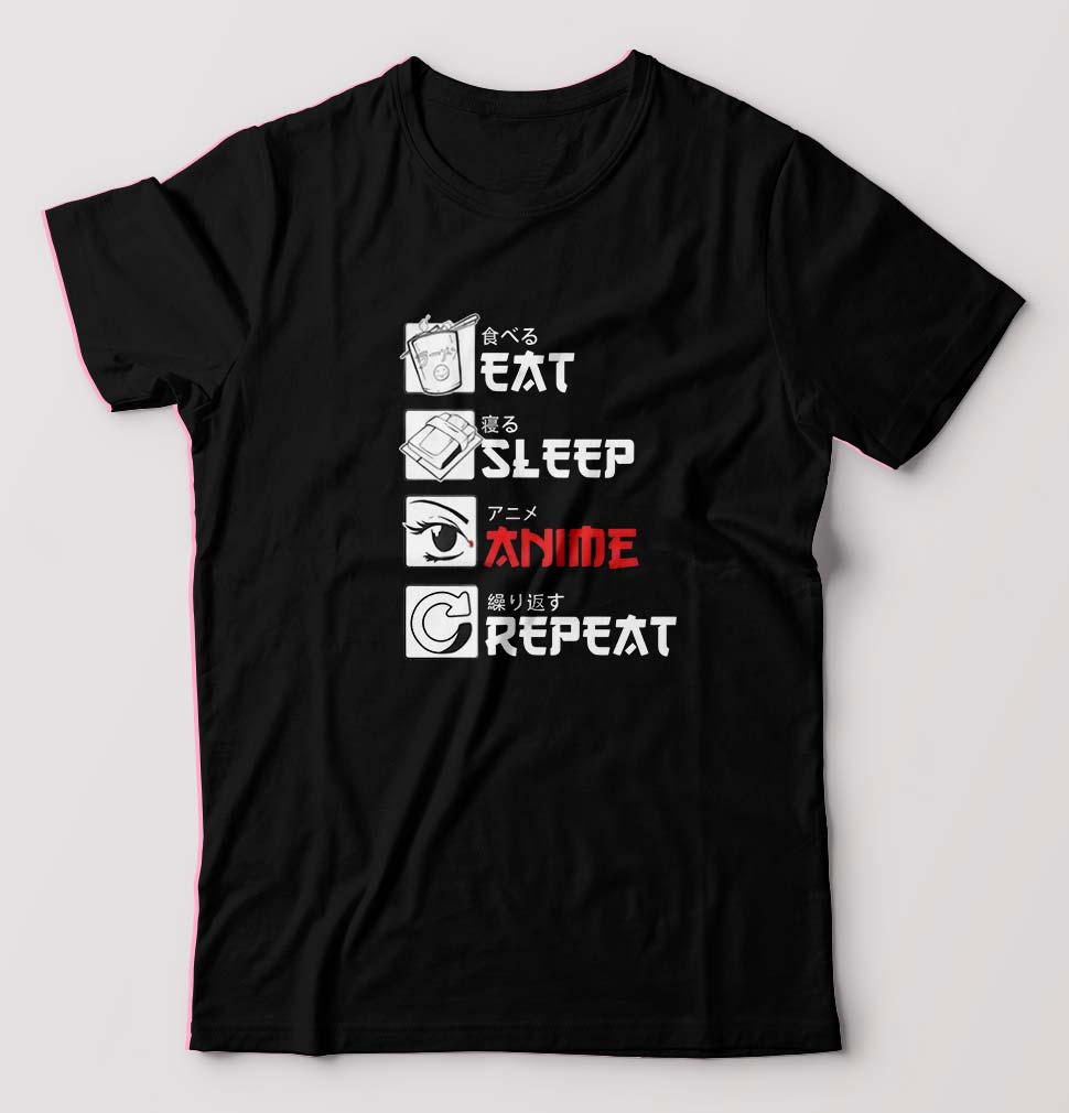 Eat Sleep Anime Repeat T-Shirt for Men