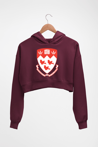 McGill University Crop HOODIE FOR WOMEN-Maroon-Ektarfa.online