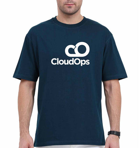 CloudOps Oversized T-Shirt for Men-Petrol Blue-Ektarfa.online