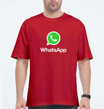 Load image into Gallery viewer, WhatsApp Oversized T-Shirt for Men-Red-Ektarfa.online
