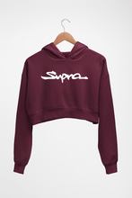 Load image into Gallery viewer, Supra Crop HOODIE FOR WOMEN-Maroon-Ektarfa.online
