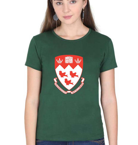 McGill University T-Shirt for Women-Dark Green-Ektarfa.online