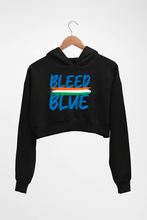 Load image into Gallery viewer, bleed blue Crop HOODIE FOR WOMEN-Black-Ektarfa.online
