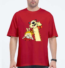 Load image into Gallery viewer, calvin hobbes Oversized T-Shirt for Men-Red-Ektarfa.online
