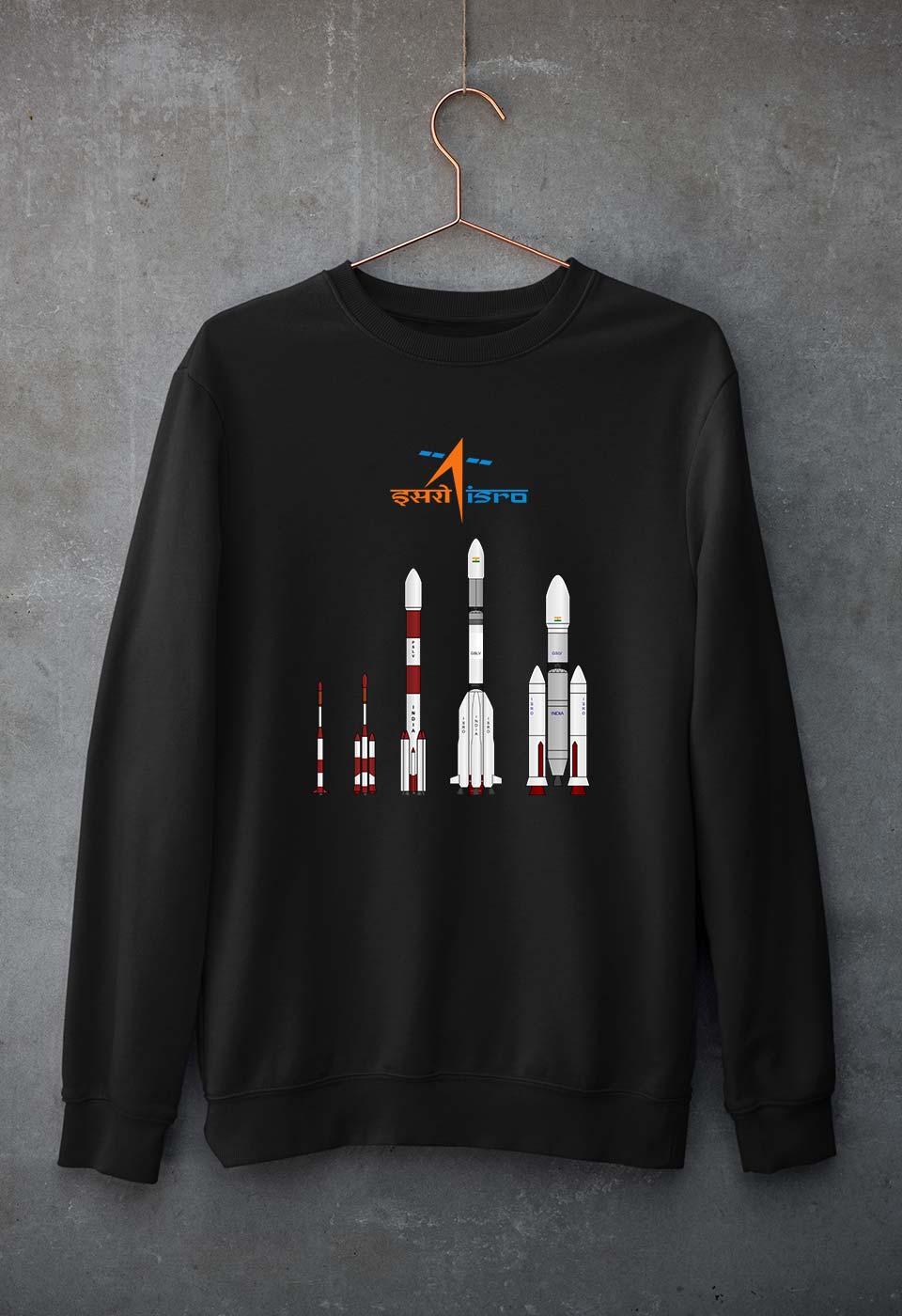 isro Unisex Sweatshirt for Men/Women-Black-Ektarfa.online