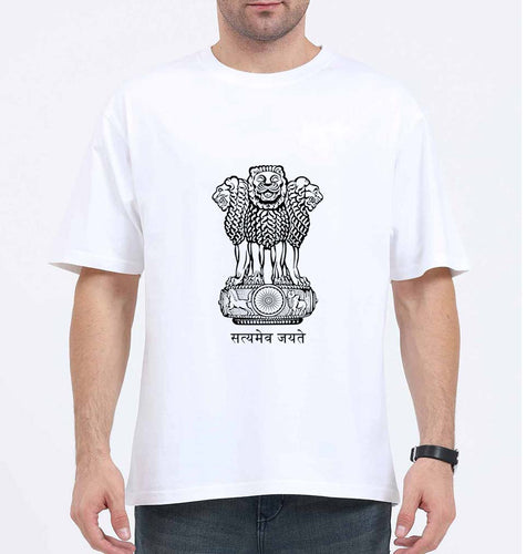 satyamev jayate Oversized T-Shirt for Men-White-Ektarfa.online