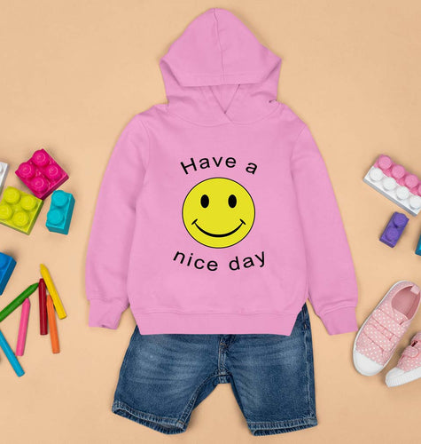 Nice Day Emoji Kids Hoodie for Boy/Girl-Light Baby Pink-Ektarfa.online