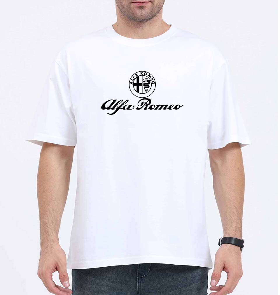 Alfa Romeo Oversized T-Shirt for Men-White-Ektarfa.online