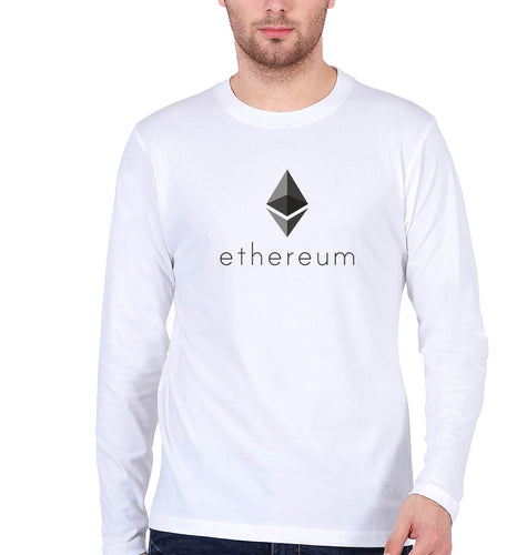 Ethereum Full Sleeves T-Shirt for Men-White-Ektarfa.online