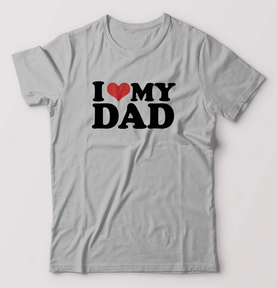 I LOVE MY DAD T-Shirt for Men-Grey Melange-Ektarfa.online