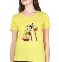 Load image into Gallery viewer, calvin hobbes T-Shirt for Women-Yellow-Ektarfa.online
