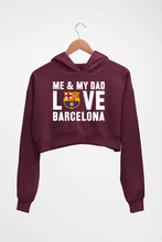 Load image into Gallery viewer, Love Barcelona Crop HOODIE FOR WOMEN-Maroon-Ektarfa.online
