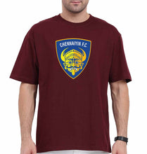 Load image into Gallery viewer, chennaiyin FC Oversized T-Shirt for Men-Maroon-Ektarfa.online

