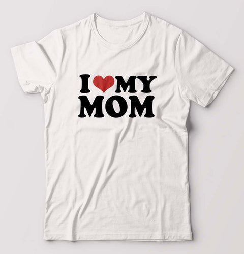 I LOVE MY MOM T-Shirt for Men-White-Ektarfa.online