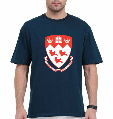 McGill University Oversized T-Shirt for Men-Petrol Blue-Ektarfa.online