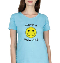 Load image into Gallery viewer, Nice Day Emoji T-Shirt for Women-SkyBlue-Ektarfa.online
