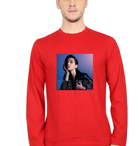 dua lipa Full Sleeves T-Shirt for Men-red-Ektarfa.online