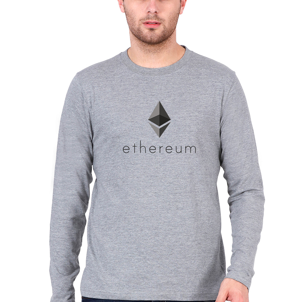 Ethereum Full Sleeves T-Shirt for Men-Grey Melange-Ektarfa.online