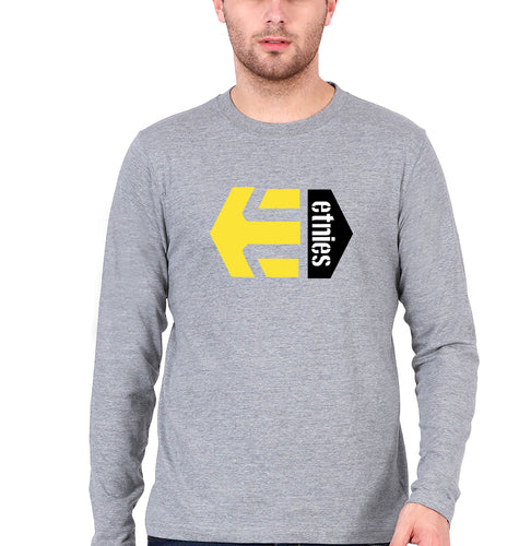 etnies Full Sleeves T-Shirt for Men-Grey Melange-Ektarfa.online