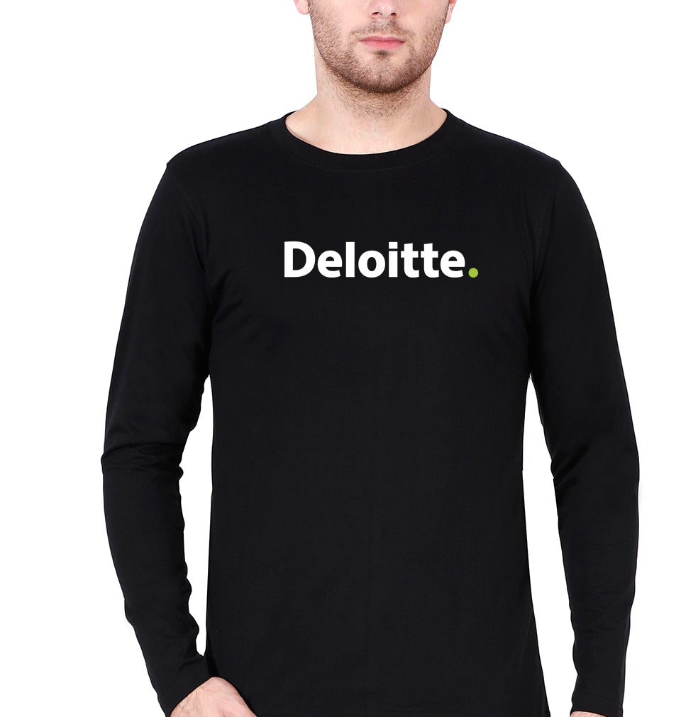 Deloitte Full Sleeves T-Shirt for Men-Black-Ektarfa.online