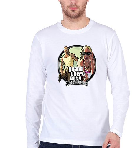 Grand Theft Auto (GTA) Full Sleeves T-Shirt for Men-White-Ektarfa.online
