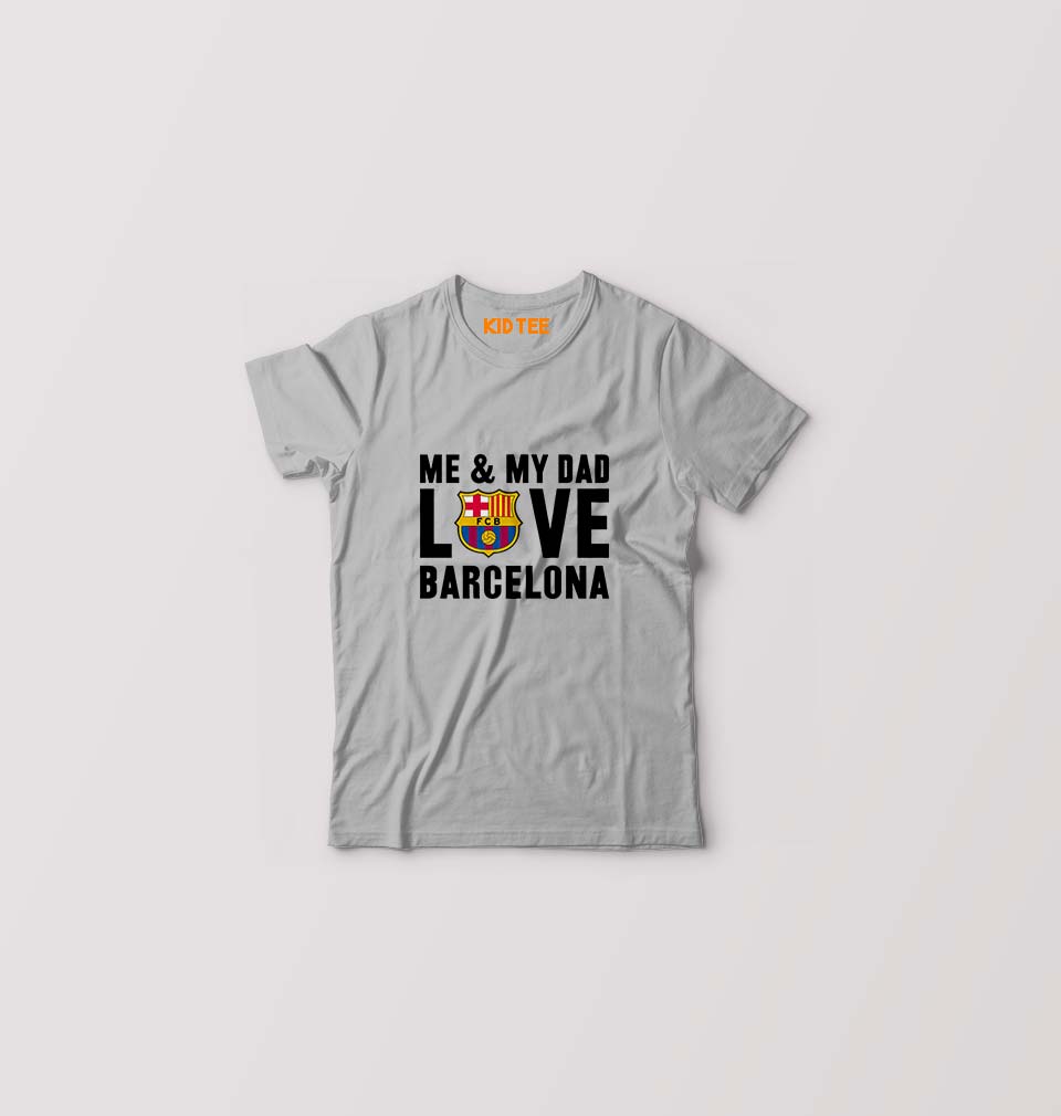 Love Barcelona Kids T-Shirt for Boy/Girl-Grey-Ektarfa.online